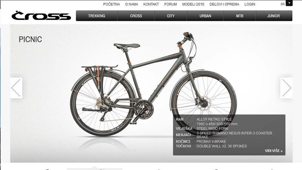 Originalni izgled sajta Crossbike