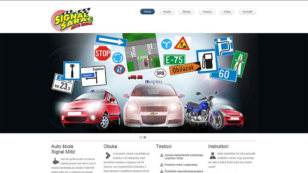 Originalni izgled sajta Signal Šarac / Crveni signal