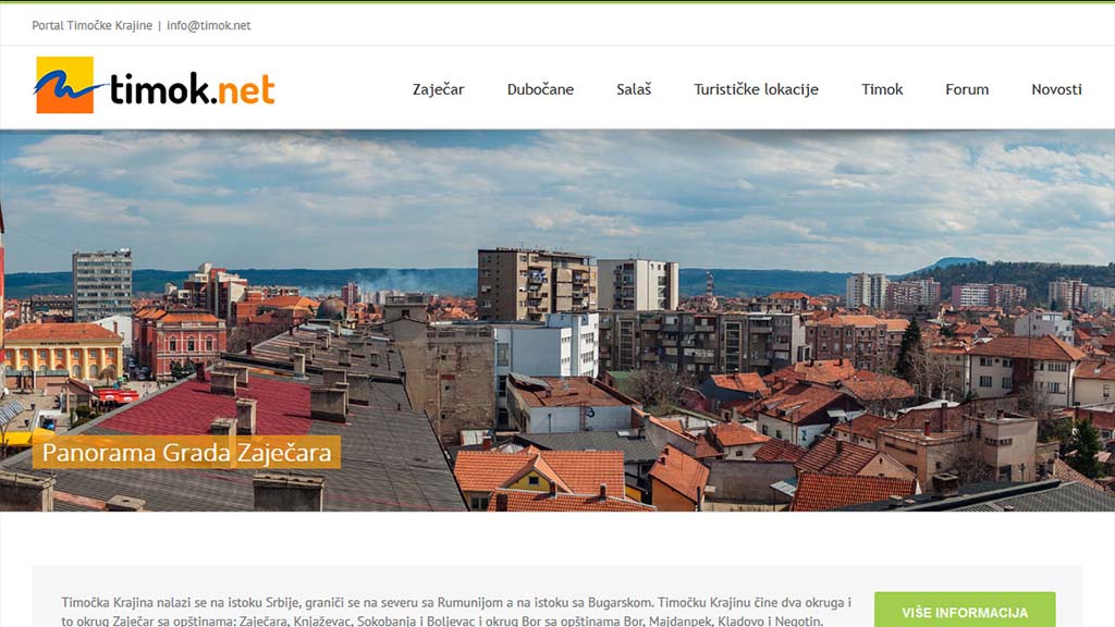 Originalni izgled sajta Timok.net